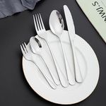 HOKIPO 30 PCS Silverware Stainless Steel Cutlery Set Flatware, Mirror Finish with Gift Box (AR4566)