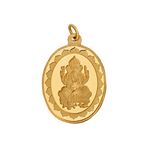 Bangalore Refinery 6.2 Gm Oval Ganesh 24k (999) Yellow Gold Pendant