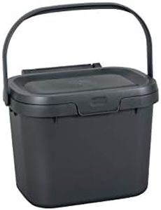 Addis 518251 Everyday Kitchen Food Waste Compost Caddy Bin, 4.5 Litre, Sliver, Metallic Silver