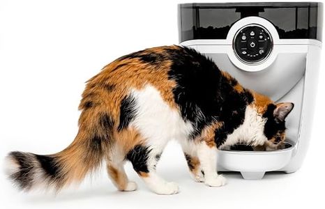 Feeder-Robot by Whisker, White with Smoke-Grey Hopper; Smart, Automatic Pet Feeder, Feed Your Cat or Dog from Anywhere, Designed & Assembled in USA
