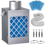 Indoor Dryer Vent Kit, HG Power Metal Dryer Vent Box, Safety Vent Flap, Dryer Lint Trap, Indoor Dryer Vent for Electric Dryer, Space Saver Dryer Vent Kit with Polyester Filters (Silver)