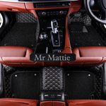 Mr Mattie || 7D Premium Faux Leather II Luxury Mat II 7 Layer Protection || (Black) || Custom Fitted Car Floor Tray Mats for (Hyundai KONA 2022 Electric)