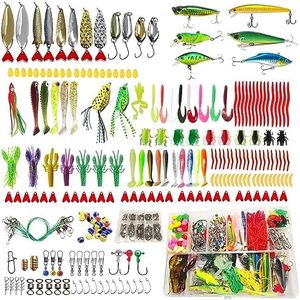 VAYTOP 437Pcs Fishing Lures Kit for Freshwater &Saltwater,Bass Fishing Lure Kit Trout Bass Salmon Walleye, Fishing Hooks,Fishing tackle box, Fishing Accessories Kit, Lifelike Fish Bait