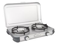 Campingaz Camping Kitchen 2 CV Stove, Portable Two Burner Gas Cooker, Outdoor Grill, White