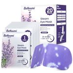 BeHoomi 20 Packs Steam Eye Mask, Lavender Heated Eye Mask Disposable Warm Compress for Eyes, Self Heating Soothing Moist Heated Eye Masks, Comfortable and Relax Sleep Mask