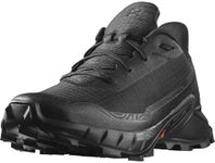 Salomon Women's Alphacross 5 Trail Running and Hiking Shoe, Black/Black/Ebony, 8 US