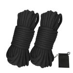 picoggo Soft Cotton Rope Multipurpose Durable Long Rope 10m Length 8mm Thick Tying Rope Macrame Cord DIY Rope (2 Pack, Black+Black)