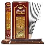 Precious Chandan (Indian Sandalwood) Incense Sticks and Incense Stick Holder Bundle Insence Insense Hem Incense Sticks