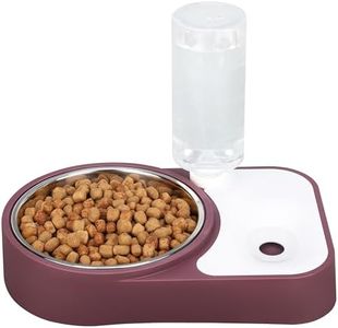 BELLE VOUS Distributeur Eau et Nourriture Automatique Marron - Capacité 500ml - Distributeur par Gravité en Plastique - Chats - Chiens de Toutes Tailles - Lapins - Et Autres Animaux