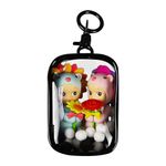 Knchy Clear Figure Display Bag with Keychain, Portable Small Doll Storage Bag Hanging Blind Box Organizer Zipper Closure, Dustproof Collectibles Display Case for Showing Off Blind Boxes, Mini Figures