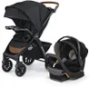 Chicco Bravo Primo Trio Travel System, Bravo Primo Quick-Fold Stroller with Chicco KeyFit 35 Zip Extended-Use Infant Car Seat, Car Seat and Stroller Combo | Springhill/Black