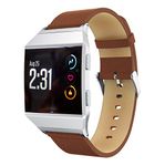 Angersi Compatible with Fitbit Ionic Bands Men Women,【Lychee pattern】 Genuine Leather Straps Replacement Accessories Wristbands compatible with Fitbit ionic Smart Watch