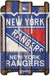 WinCraft NHL New York Rangers Wood Fence Sign, Black