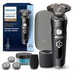 Philips Norelco Shaver Series 9000 Prestige, Wet and Dry Electric Shaver, Lift & Cut Shaving System, SenseIQ Technology, Precision Trimmer, Cleaning Pod, Premium Pouch, Black Matte, Model SP9840/90