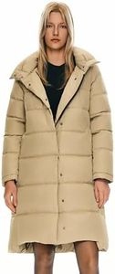 Orolay Women's Hooded Down Jacket Long Winter Coat Stand Collar Puffer Jacket Khaki XS