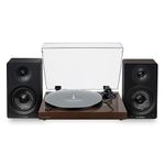 Fluance RT81+ Elite HiFi Vinyl Turntable and Ai41 Powered Bookshelf Speakers Bundle: High Fidelity Sound, Integrated Amplifier, Audio Technica Cartridge (Natural Walnut)