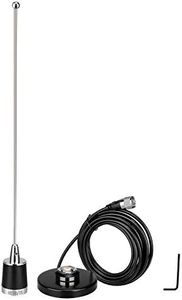 Retevis MR200 NMO Antena Radio Móvil Doble Banda 144 / 430MHz Antena Magnética con Base de Antena de Montaje y Cable Coaxial RG58 Compatible con Retevis RT95 ICOM Kenwood Yaesu Radio Aficionado Móvil
