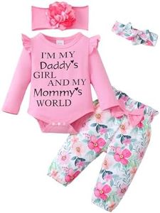 SUNNY PIGGY Newborn Infant Baby Girl Clothes Ruffle Romper Toddler Girl Floral Cotton Pant Sets Girls Clothing Outfit
