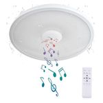 ASALL Waterproof LED Ceiling Light Fixture,with Bluetooth Speaker,11Inch 18W, 2700K-6500K Dimmable Music Lamp,RGB Color Changing Light with Remote Control,for Bathroom,Shower,Bedroom