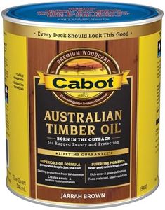 Cabot 140.0019460.005 Australian Timber Oil Water Reducible Stain, 1 Quart, Jarrah Brown