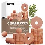 Sharkwoods Cedar Blocks for Clothes Storage 50 Pcs, 30 Cedar Wood Flowers Rings & 20 Cedar Balls 100% Natural Aromatic Cedar Accessories for Closets & Drawers (50Pack-Flower Rings & Balls)