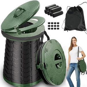 ALEVMOOM XXL Portable Toilet for Camping,880lbs Capacity,19.7"H Adjustable Outdoor Toilet with 7 Garbage Bags,Porta Potty for Adults,Collapsible Luggable Loo for Camping-Green