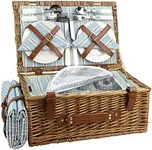 HappyPicnic Wicker Picnic Basket Se