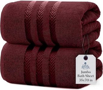 DAN RIVER Pack of 2 Bath Sheet 35x70 Inches, Jumbo Bath Towels, Soft and Absorbent Extra Large Towels - Pomegranate