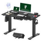 FLEXISPOT Standing Desk, 48 x 24 Inches Height Adjustable Desk, Electric Sit Stand Desk Home Office Desks Memory Controller (Black+Black)