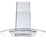 Range Hood 30 Inch, Tieasy Wall Mount Kitchen Hood with Ducted/Ductless Convertible Duct, Stainless Steel Chimney and Aluminum Filters, LED Lights, 3 Speed Fan, Push Button