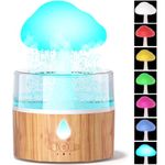 Cloud Humidifier Rain Water Drip 260ML Mushroom Rain Diffuser Cloud Aromatherapy Essential Oil Diffuser Rain Drop Humidifier with 7 Changing Colors Night Lights for Sleeping Relaxing