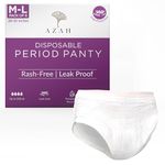 AZAH Periods Panty For Women [M-L Pack of 6] | 12 Hrs Protection | Super Absorbent 360° Coverage | Leak Proof Overnight Period Panty for Girls |Heavy Flow | Rash Free Disposable Panties After Delivery