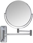 Jerdon JP7808C 8-Inch Two-Sided Swivel Wall Mount Mirror with 8x Magnification, 13.5-Inch Extension, Chrome Finish