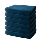 Set of 6 Bath Towels 60x120 cm - Bath Sheet - Large Shower Towel - Premium 100% Turkish Cotton Towels - 500 GSM - Very Soft & Absorbent - Hotel Quality Towel - Oeko-TEX Certified - Ôhm - Blue