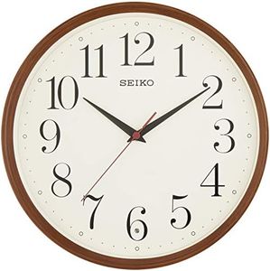 Seiko Clock Wall Clock, Natural Radio, Analog, Dark Brown, Wood Grain Pattern KX222B