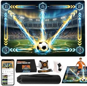 Soccer Training Mat with Video Drills, Lightning Soccer Footwork Mat for Beginners & Teens, Speed & Agility Soccer Practice Equipment, Non-Slip Indoor & Outdoor Soccer Mat with Return Net & Storage Bag