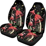 TOADDMOS Car Seat Cover, Mushroom with Star Auto Seat Protector Front Seat Cover Set, SUV/Truck/Van/Car Universal Seat Covers, Set of 2,(TO-AAG0218FV-1)