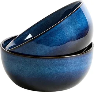 TAUFIKT 9 Inch Large Salad Bowls Set of 2, 83 Oz Porcelain Serving Bowl for Salad Soup Pasta Popcorn, Ceramic Decorative Bowls Fruit Bowl for Home Decor, Microwave,Oven,and Dishwasher Safe