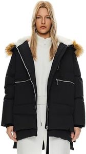 Orolay Women's Thickened Down Jacket Winter Hooded Coat with Faux Fur Trim Black 5X