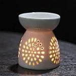 Ceramic Oil Burner Scented Wax Melt Warmer Candle Tealight Holder with Spoon,Fragrance Diffuser for Home Decor,Balcony Spa,Yoga,Meditation,Christmas Housewarming Gift (Color : N)