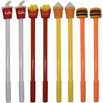 Maydahui 12PCS Fun Food Gel Pen Cartoon Hamburger French Fries Ice Cream Cone Coke Black Ink for Office School Desk Decor Accessories