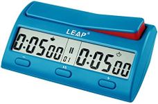 LEAP Chess Clock Advanced Digital Chess Timer with 7 Type 38 Timing Set Modes Including Single or Multi Period Countdown Restricted Moves or Time Function Blue