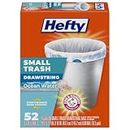 Hefty Small Trash Bags, Ocean Water Scent, 4 Gallon, 52 Count