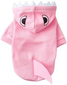 QWINEE Dog Hoodies Chicken Design Cat Dog Clothes Warm Winter Puppy Clothes Chihuahua Outfit Pet Hoodie for Small Medium Dogs Cats Kitten Pink Shark Large