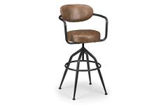 Julian Bowen Barbican Barstool, Black/Brown, Height: 100, Width: 55, Depth: 51cm