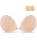 Niidor Sticky Bra Backless Invisible Stick on Bra Strapless Women's Adhesive Bras Ladies Invisible Bras Nude