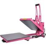 CoolSub Heat Press 15x15 Slide Out Heat Press Machine, Industrial Digital Heat Transfer Machine Sublimation for T-Shirt Hot Pink