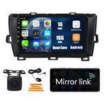 WOSTOKE Car Android Navigation Stereo GPS Radio Reverse Camera Display 9" IPS Touchscreen Headunit Tablet Pad Media Player For Toyota Prius RHD 2009-2014, if Applicable Quad Core 1G+16G Black