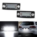 OZ-LAMPE 2 x LED Number License Plate Light,Rear Lamps for VW Caddy Golf Plus Jetta T5 7H 7J Touran,18 SMD White light with Canbus Error Free Waterproof Number Plate Lamps Assembly