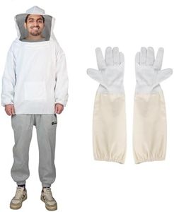 XGGYA Jacket Bee Suit for Men Women Sting Proof,Bee Jacket with Sheepskin Gloves,Light and Thin Polyester Material,Fits Most People's Sizes